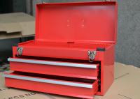 Armazenamento portátil profissional da ferramenta do mini metal vermelho de 14 polegadas com fechamento/2 gavetas