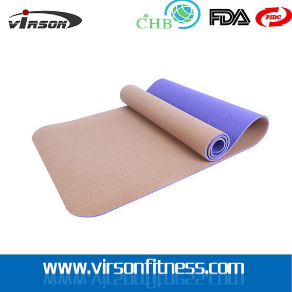 Ningbo virson Anti--slip eco cork TPE yoga mat.New Product Cork TPE Yoga Mat Manufacturer