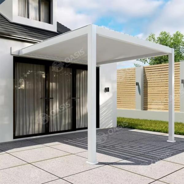 Waterproof Motorized Aluminum Pergola With Adjustable Louvers 10 Year Warranty