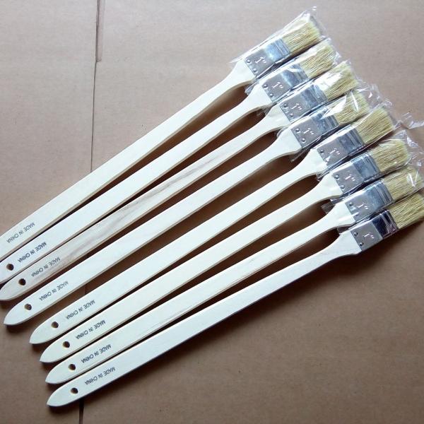 Pinceau de peinture à manche en bois courbée avec poils brossés coude Pinceau de peinture à radiateur
