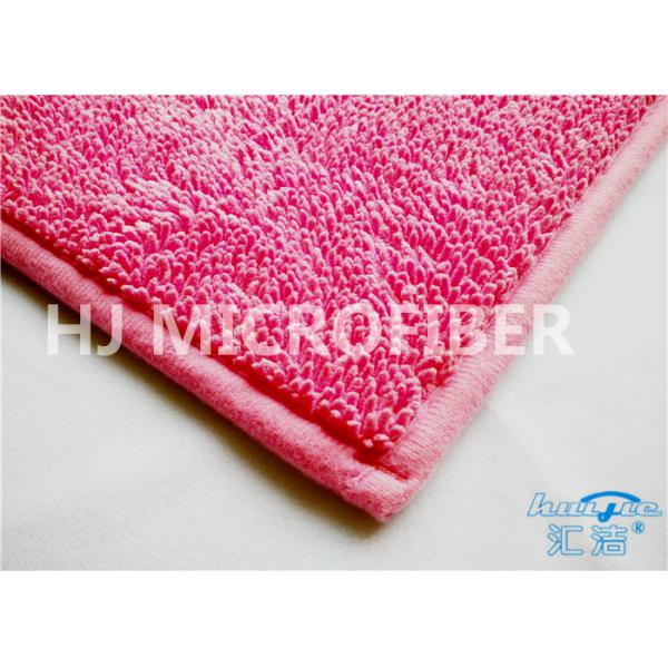 Small Pink100% Polyester Microfiber Door Mat For Outdoor / Indoor Anti-Slip Backing