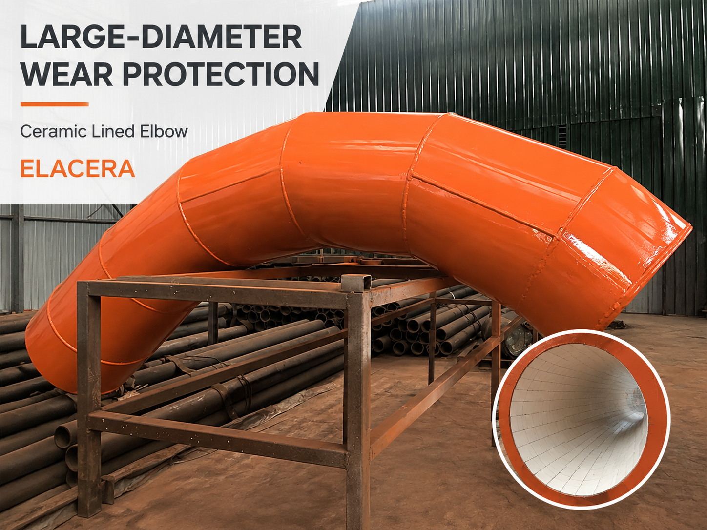 Large Diameter Ceramic Lined Pipe Transition for Abrasive Powder Conveying