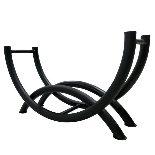 Construction Black Steel Fence Fireside Metal Log Storage Rack 19