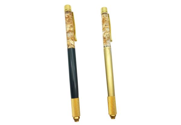 Tatuagem manual lateral Pen With Low Price de Pen Crystal Eyebrow Tattoo Pen Permanent da folha dourada a por atacado