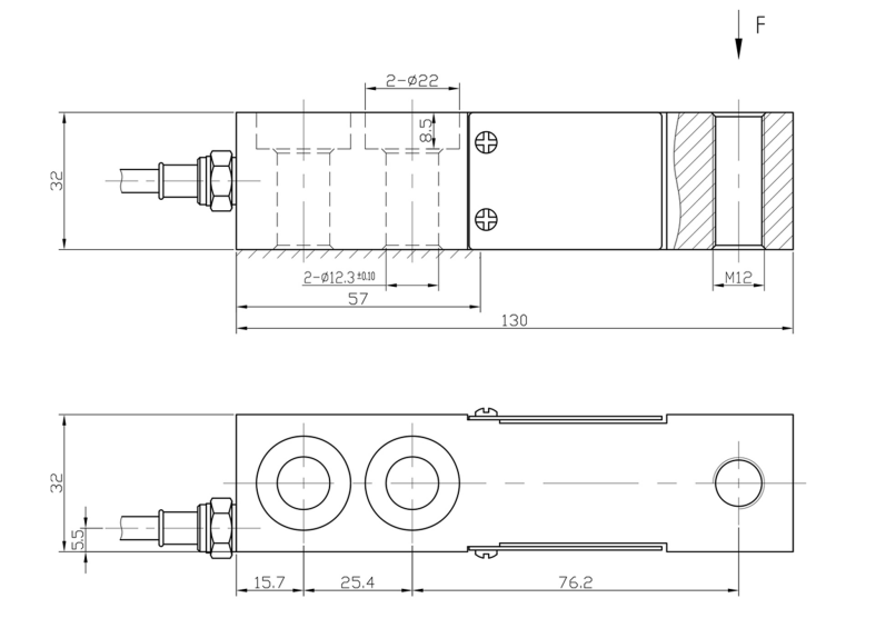 Shear Beam Load Cell WL-126 Capacity 0.05... 2t   For Various Industrial Weighing Systems Stainless Steel / Alloy Steel