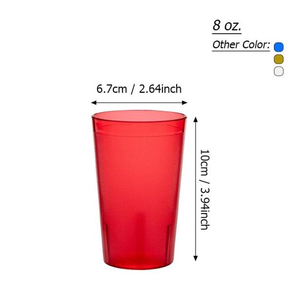 8oz Custom Tumbler Cup Logo Amber Drinking Glasses Water Tumbler Plastic Tumbler Beverage Cup