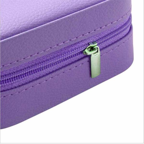 10cm 5cm Personalized Travel Jewelry Case Purple PU Jewelry Box