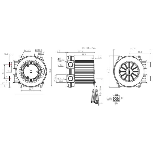 DC48V высокое давление малые центрифугированные вентиляторы 15CFM высокая производительность