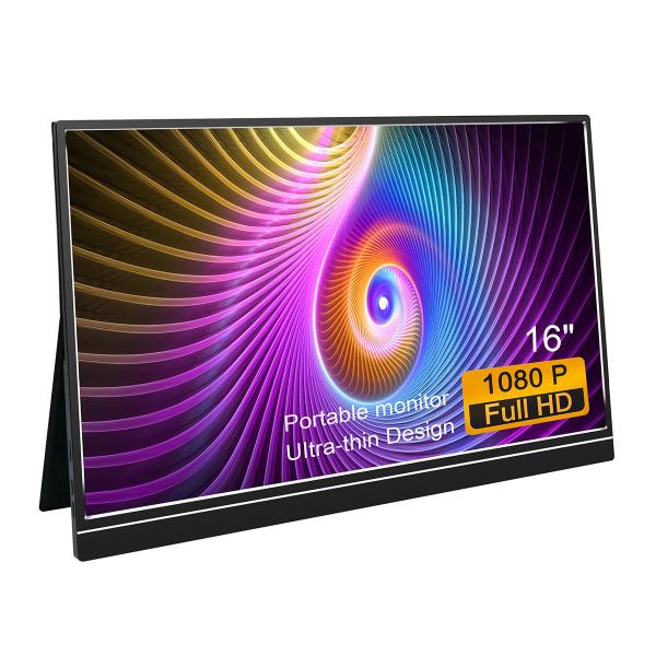 Tipo completo ultra fino C de 1920x1080P HD monitor portátil de 16 polegadas para o portátil