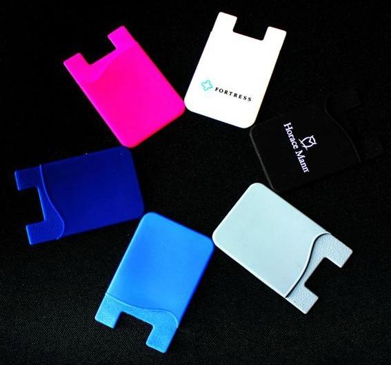 silicone smart card wallet 3m sticky, silicone cell phone holder, place card holder