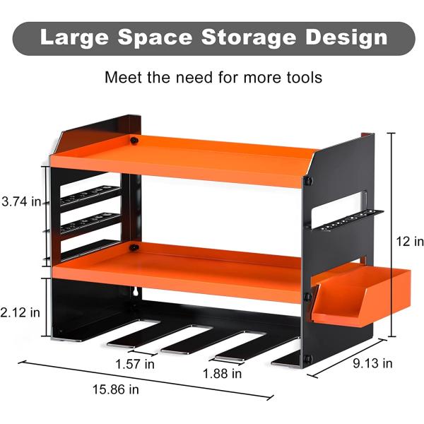 Cordless Drill Charging Station Wall Mount Storage Holder with Screwdriver Organizer