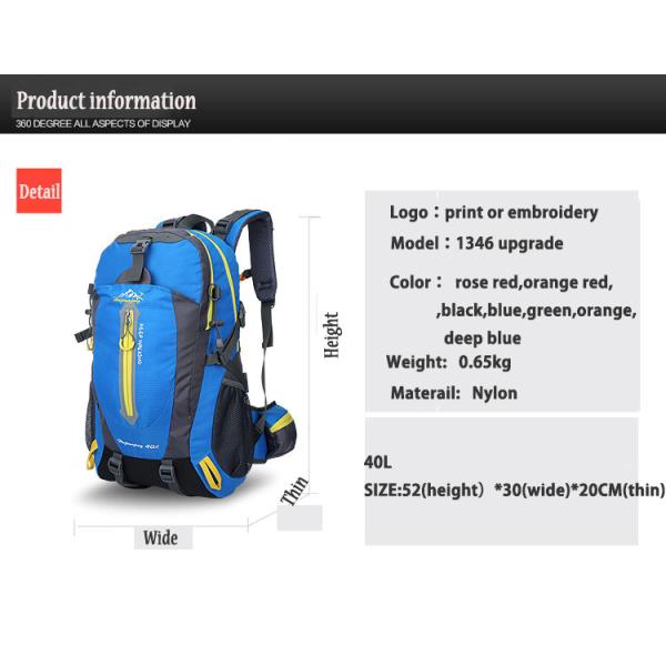 ODM Waterproof Hiking Backpack 30L Water Resistant Daypack Weekend