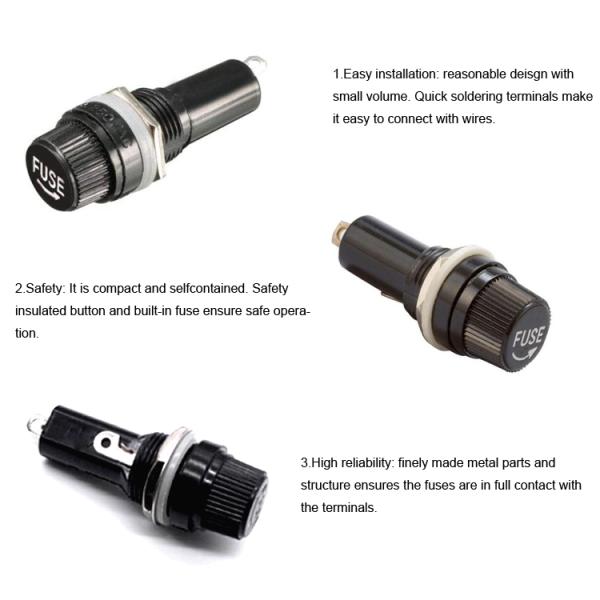 смола 3AG патронов предохранителя 6x30mm держателя панели 250V ALCO феноловая