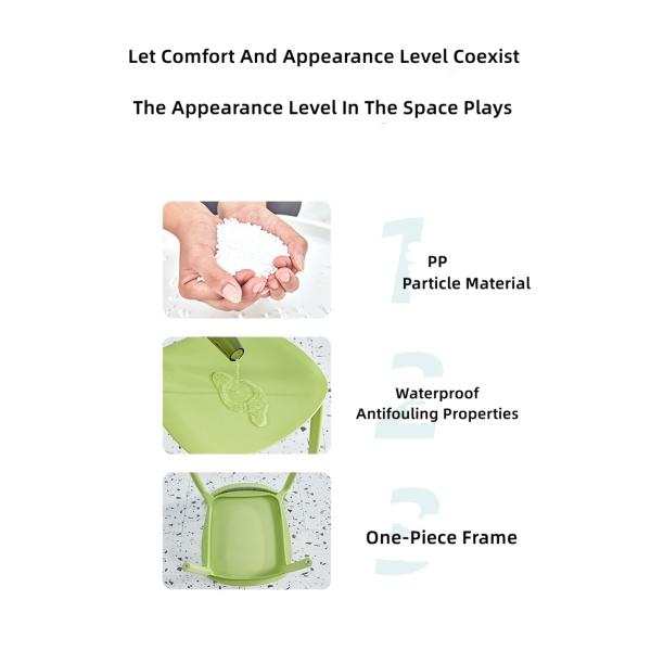 Accueil Simple facile Tabouret arrière Bureau Chaise de négociation Nordique Chaise de salle à manger en plastique pour le réseau Rouge Chaise de table de restaurant Ins