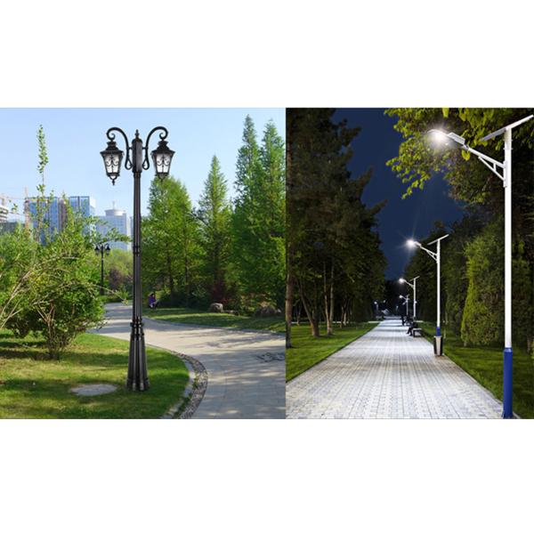 OEM Galvanized Steel Solar Street Pole Light Q235 Power Road Lamp Outdoor
