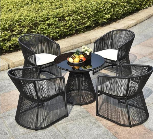 Outdoor wicker chair outdoor furniture garden set plastic resin chair and table rattan patio furniture