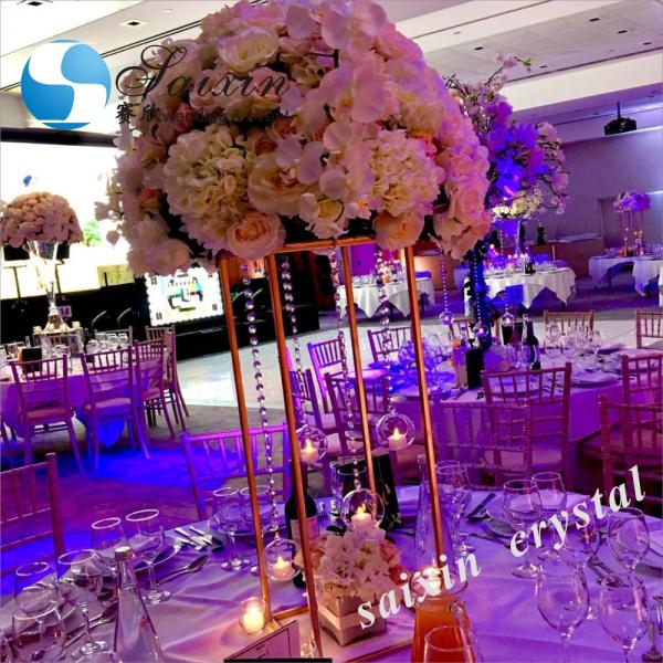 Акриловый цветочный стенд свадебные резные работы серебряный дисплей с висящим шаром террариум