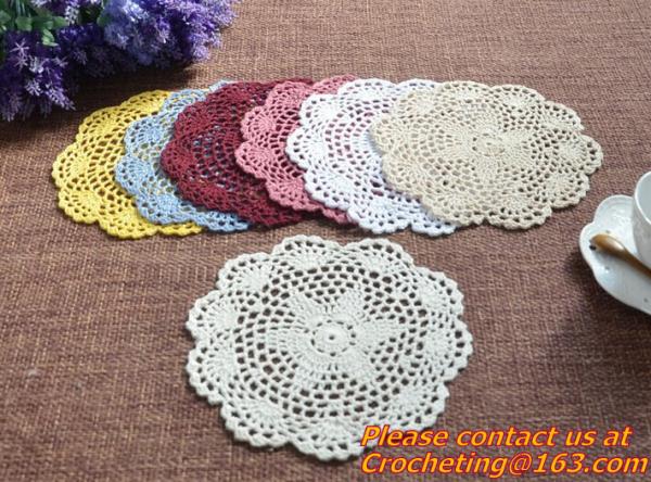 Hand made crochet doily, table cloth, Different styles of different Placemat color custom