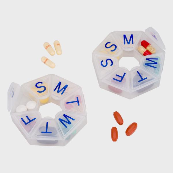 7 Petal Colorful Weekly Medicine Organizer 2 Times A Day Pill Box MDSAP