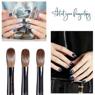 Acrylic Sable Marble Handle Nail Brush Petal Crimped Round Size 8 10 12 16 18 20