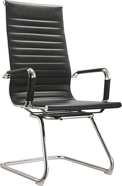 Modern High Back Office Meeting Chairs Without Wheels PU And PVC Covered