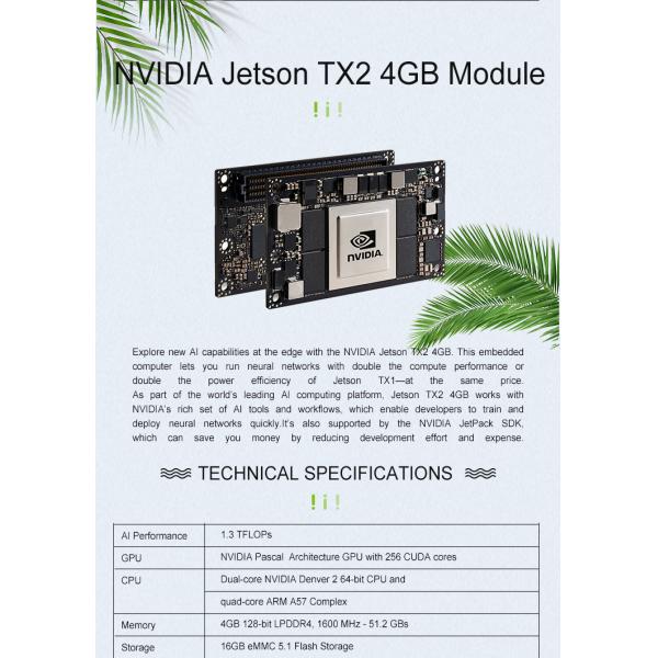 Jetson TX2 Developer Kit 256 Nvidia CUDA Cores and Network Chip for Embedded Solutions