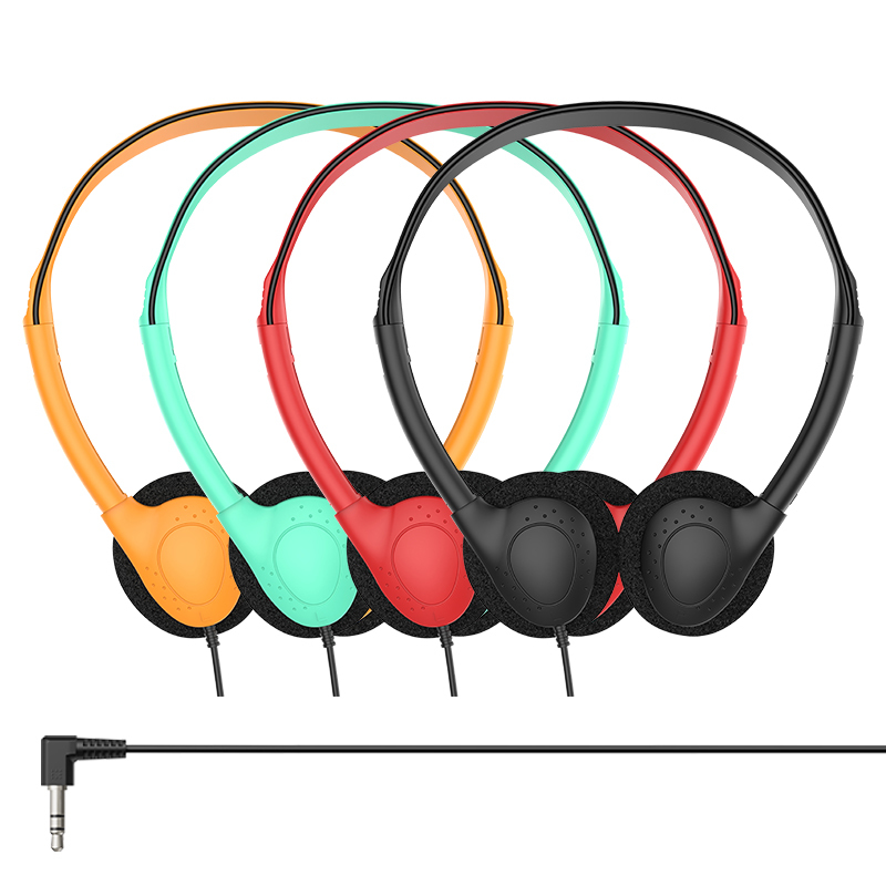 857 Lightweight wired in headphones, 3.5mm jack/C-type plug can be customized for stereo headphones, OEM/ODM customized multi-color headphones, suitable for laptops in aviation museums, school offices