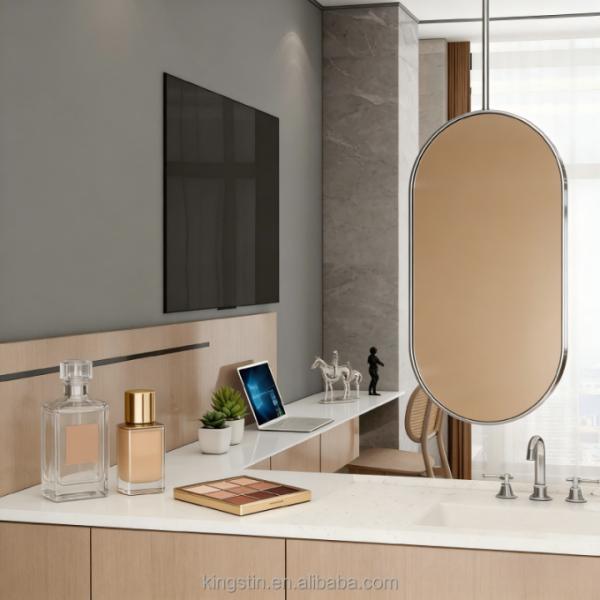 Kingstin Aluminum Light Ceiling Hanging Mirror Suspended Hanging Mirror for Hotel with Best Quality