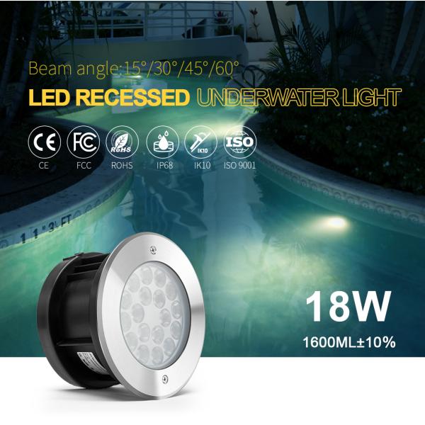Underwater Outdoor Pool Lighting 6500K Waterproof IP68 18W SS316L