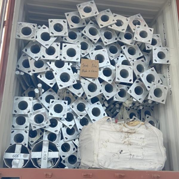 Q235B Customized 25FT Single Double Arm Galvanized Steel Lamp Pole