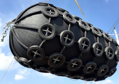 Yokohama Type Black Ship Marine Pneumatic Natural Rubber Fender With Chain Tyre Net