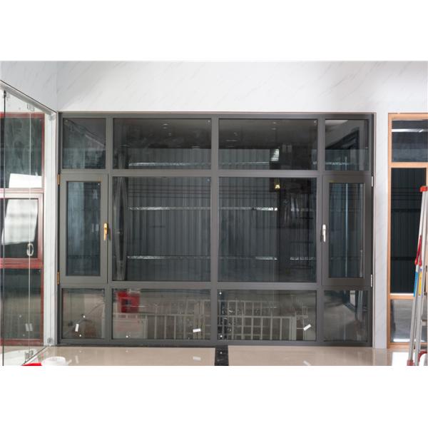 Sound Proof Aluminium Glass Window Indoor / Outdoor Design Double Color