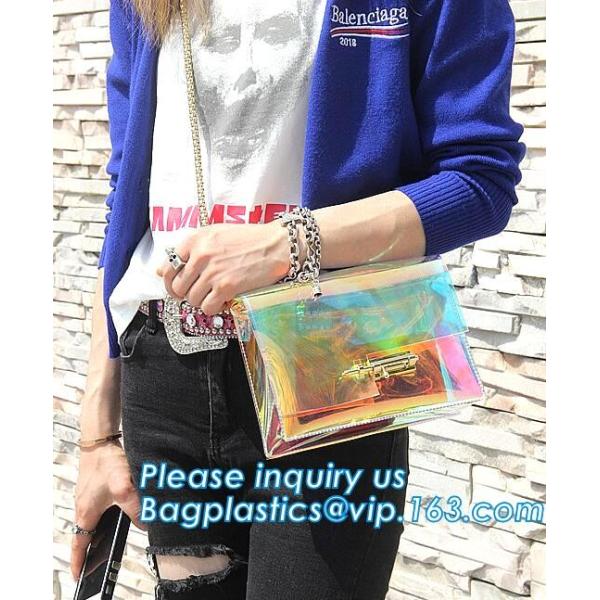 Beach Clear PVC Shoulder Bag DIY Transparent Clutch Tote Bag, candy jelly bag transparent clear pvc handbag shoulder cro