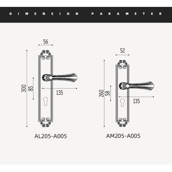 Antique Style Classic Door Handles Lock Ceramic Fancy 135mm 63mm