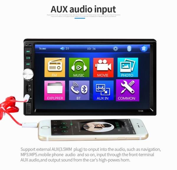 Ouchuangbo 7 inch car mp5 audio stereo  with USB SD BT aux audio high quality