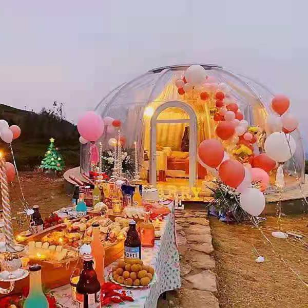 Barraca de acampamento de alumínio da bolha do ISO da abóbada Geodesic de 6m com revestimento UV
