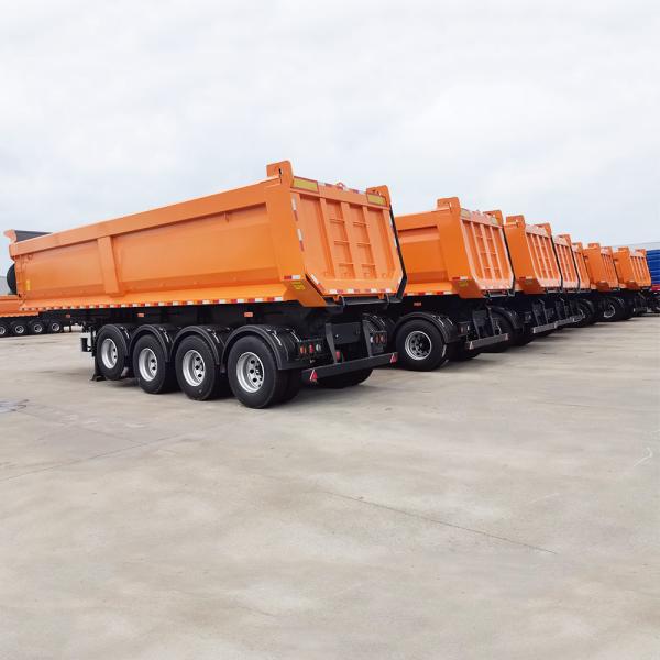 LISHIXIN Dump Semi Trailer Heavy Duty 4 Axles 50 Cubic U Shape Tractor