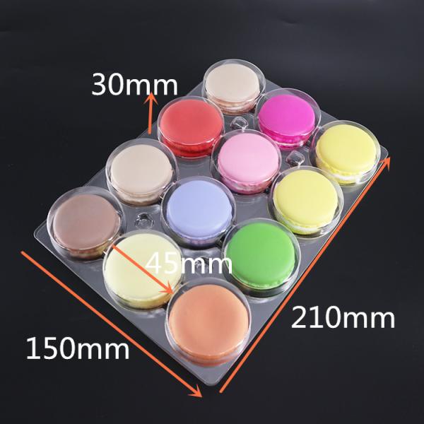12 Pcs Plastic Macaron Containers Rectangle Hygiene And Safety With Lid