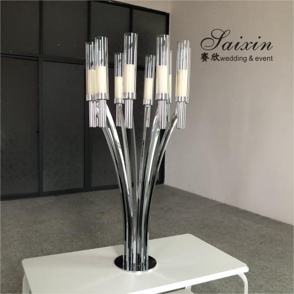ZT-396 Wedding decoration materials crystal metal candle stand for centerpieces