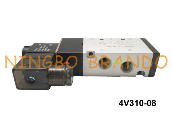BSP 1/4 tipo único solenoide DC12V DC24V de 4V310-08 AirTAC da maneira pneumática da válvula de solenoide 5/2