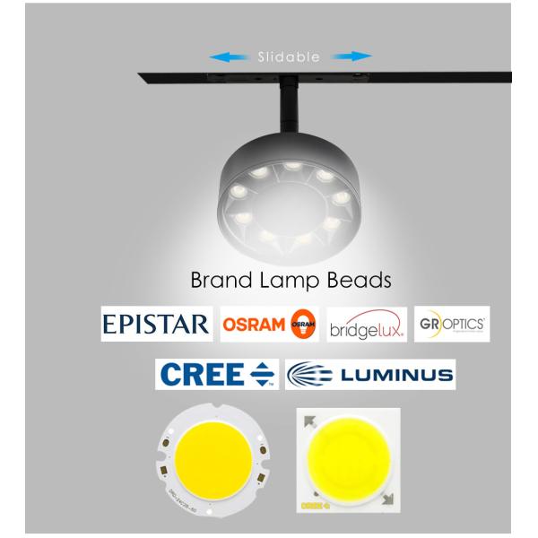 9w Round Magnetic Track Spotlight Living Room Home Lighting Grille Lamp