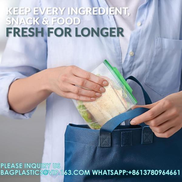 Leakproof Freshness-Lock Sandwich Bags With Food-Safe Zipper Storage Bags For Sandwiches, Snacks, Fruits Reseal