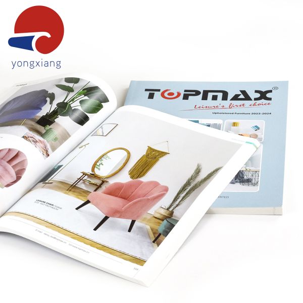 Art Paper Catalog Magazine Printing UV Coating Perfect Bound Catalog Printing