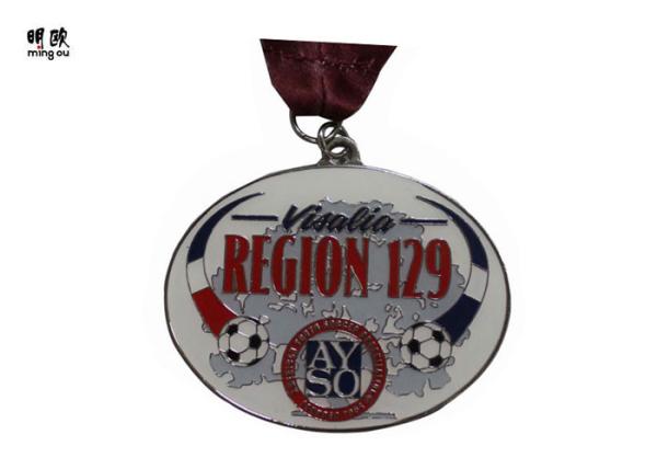 REGION 129 Soft Enamel sports medals awards Round Shape Silver Color