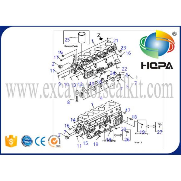 Engine 6D95 Fits PC200-5 Excavator Engine Parts 6209-21-1200 Engine Cylinder Block