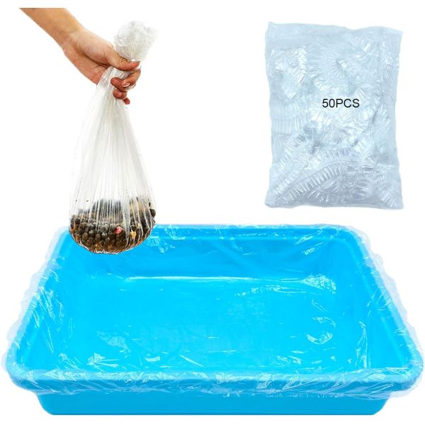 Disposable Small Animal Cage Liners Clear Plastic Tray Liner Leak Proof Litter Pan Bags Pet Toilet Film Cover for Rabbit Bunny