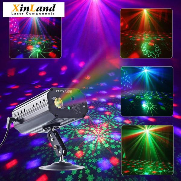RGB 3 Lens DJ Disco Stage Laser Light Sound Activated Multiple Patterns Customize