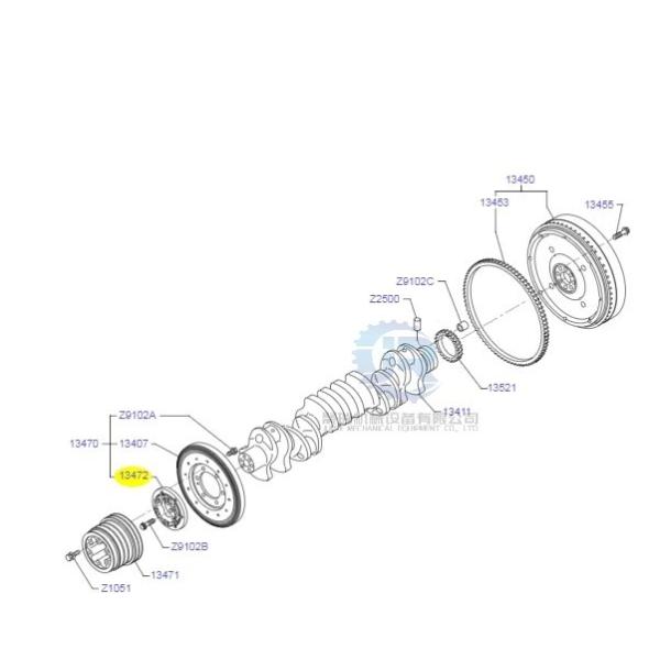 J08E Excavator Engine Parts VHS134721651 Crankshaft Pulley Center For SK330-8 SK350-8