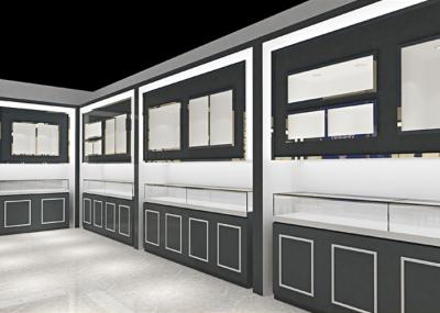 Elegante design de joalheria retalhista vitrines decoradas com luzes LED