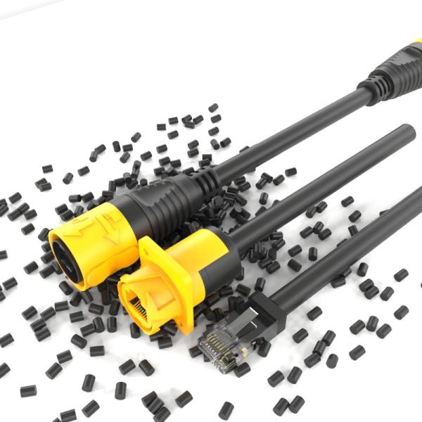 LED Signal Protection IP67 Waterproof RJ45 Connector Socket Network Crystal Equipment